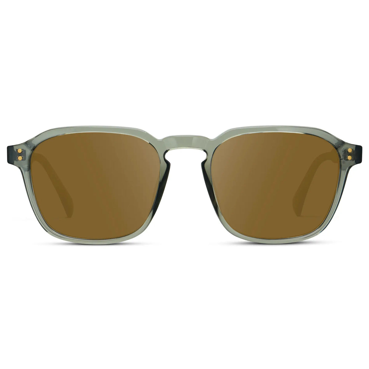 Sage Green / Amber || Men's Square Prescription Sunglasses with Sage Green Frame and Amber Lens