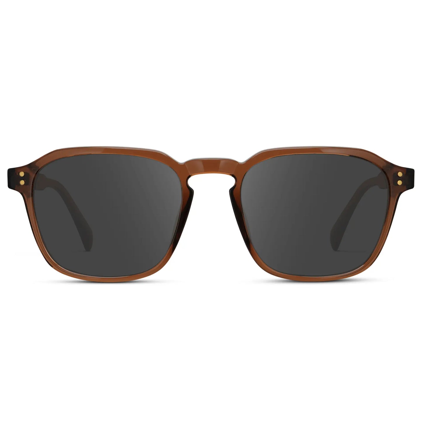 Terracotta Brown / Grey || Men's Square Prescription Sunglasses with Terracotta Brown Frame and Grey Lens