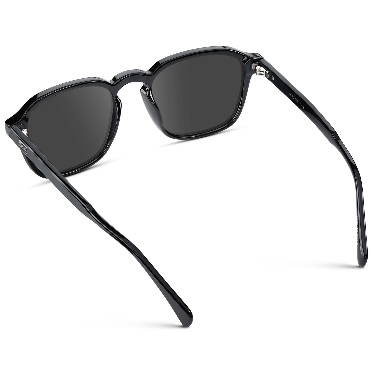 Black / Grey Lens || Black Square Frame with Grey Prescription Sunglass Lenses