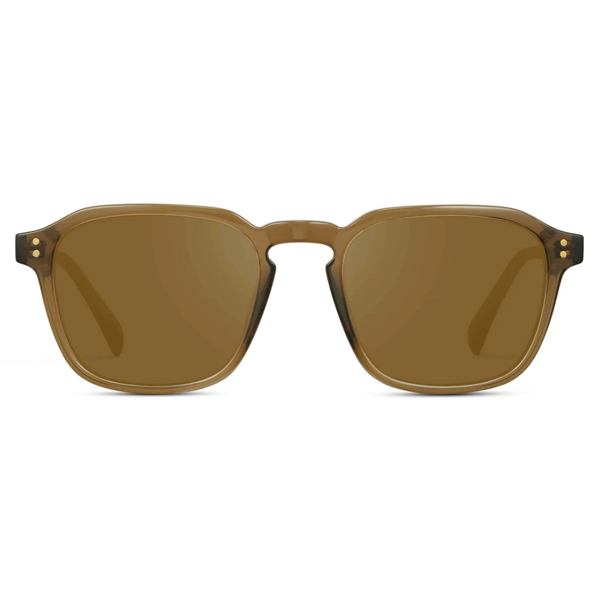 Crystal Verde / Amber || Men's Square Prescription Sunglasses with Crystal Verde Frame and Amber Lens