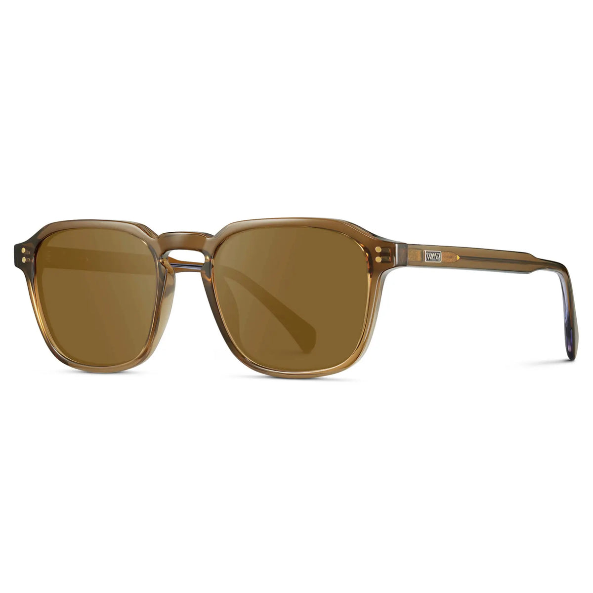 Crystal Verde / Amber || Men's Square Prescription Sunglasses with Crystal Verde Frame and Amber Lens