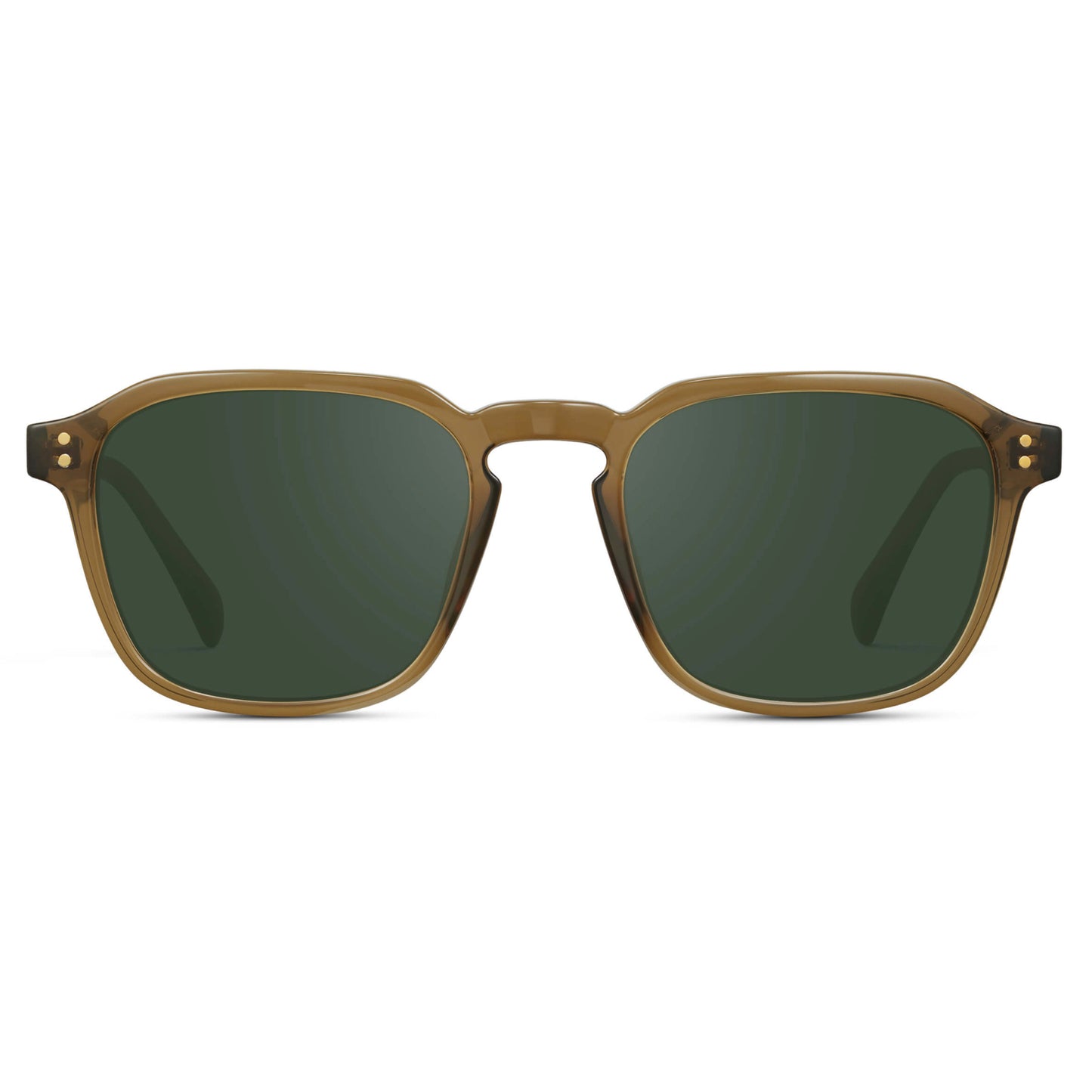Crystal Verde / G15 Lens || Dark Green Square Frame with Green Prescription Sunglass Lenses