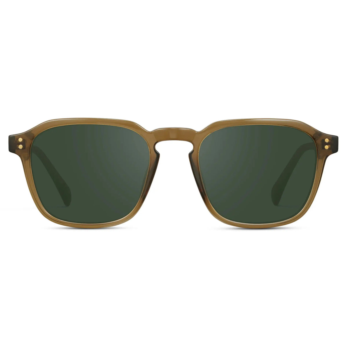 Crystal Verde / G15 || Men's Square Prescription Sunglasses with Crystal Verde Frame and Green Lens