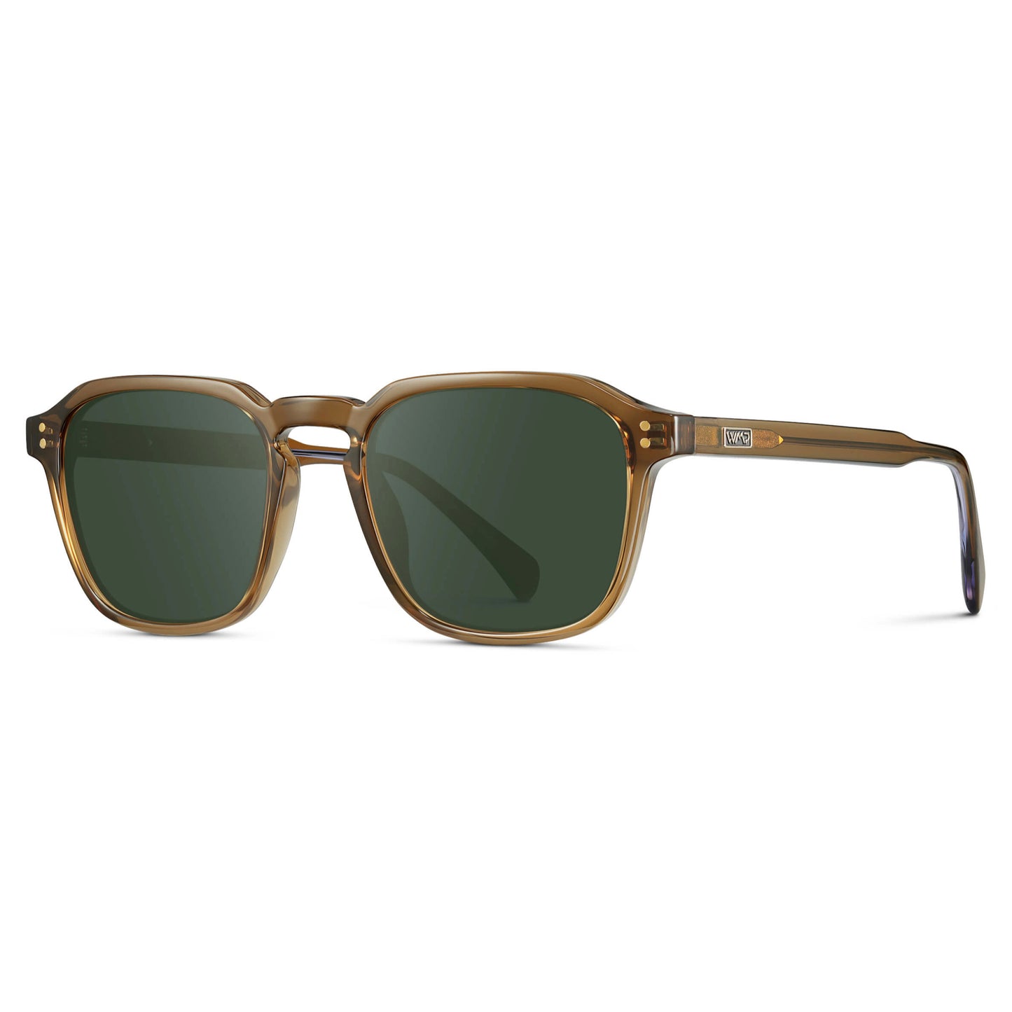 Crystal Verde / G15 Lens || Dark Green Square Frame with Green Prescription Sunglass Lenses