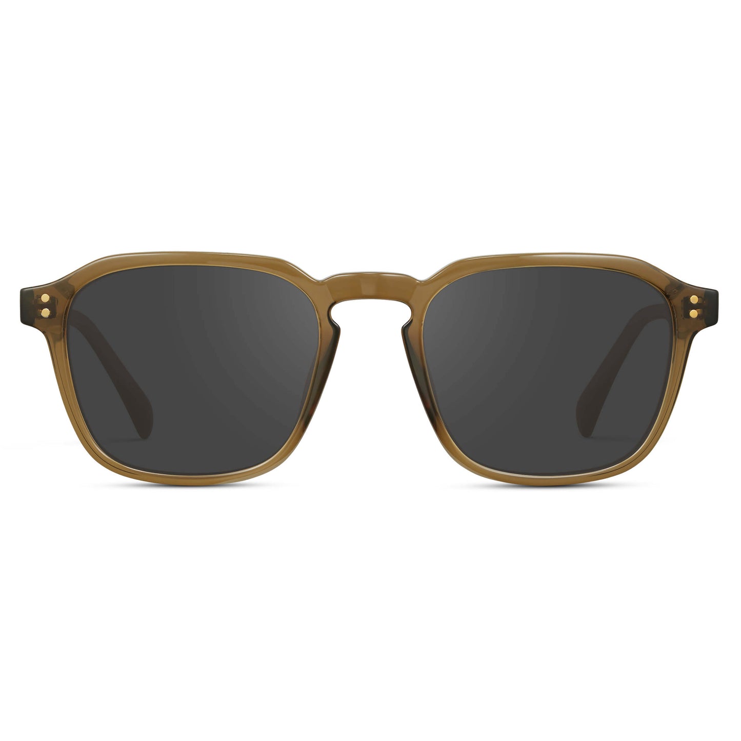 Crystal Verde / Grey Lens || Dark Green Square Frame with Grey Prescription Sunglass Lenses