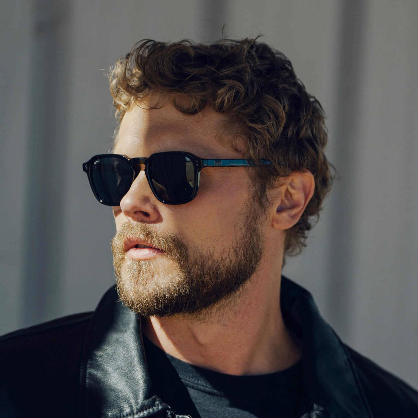Black / Triple Black Lens || Black Square Frame Sunglasses with Triple Black Polarized Lenses