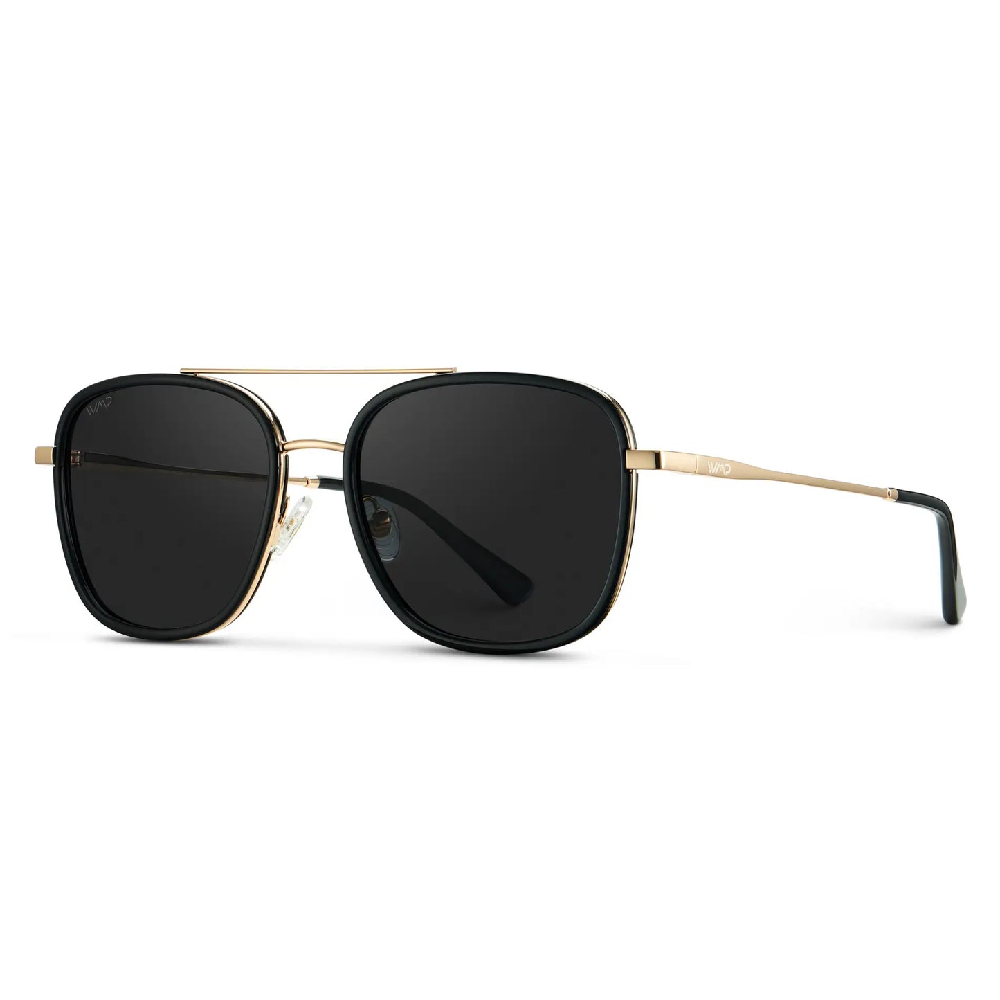 Black / Black Lens || Women's Black Aviator Metal Frame Sunglasses with Black Polarized Lenses