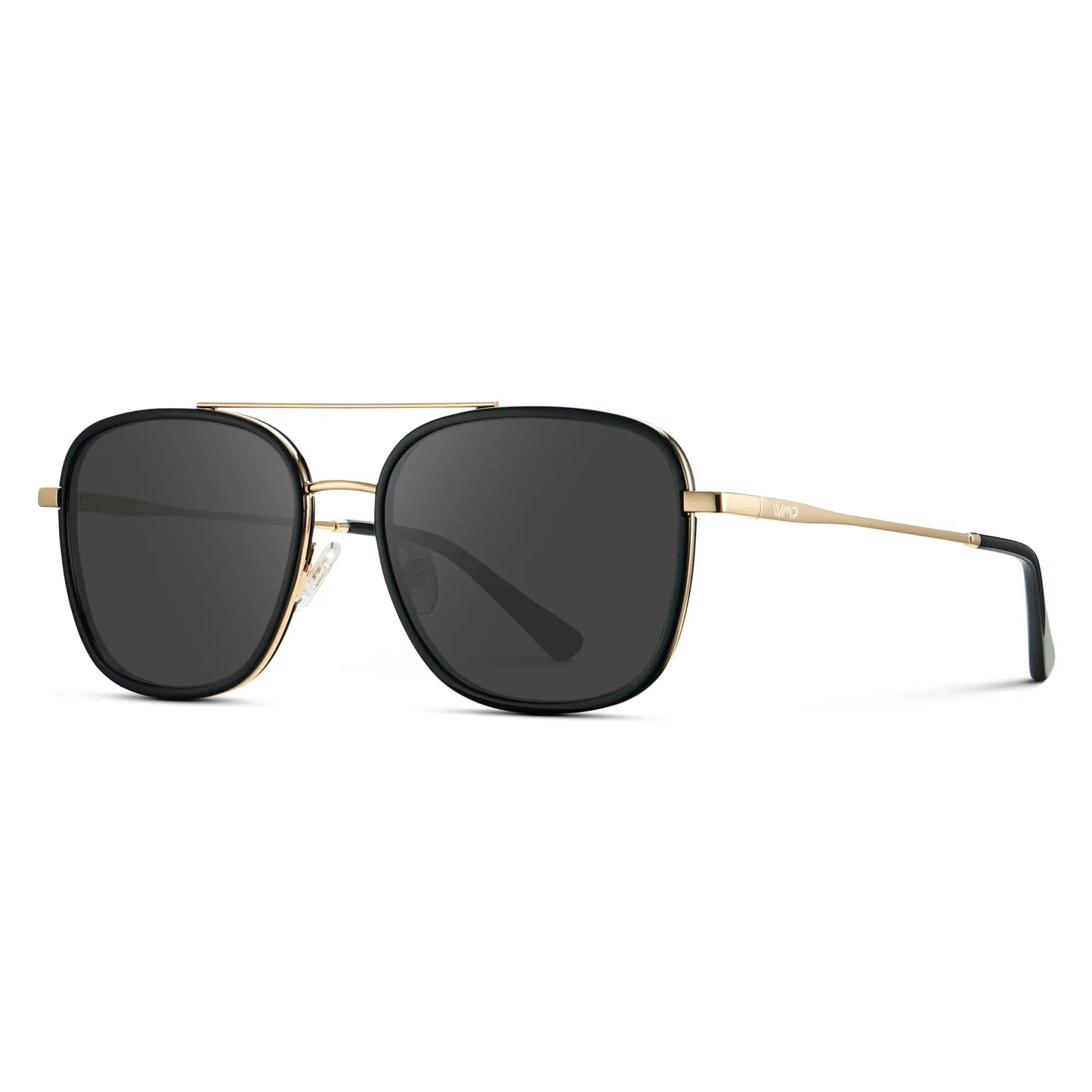 Black / Grey || Women's Oversized Square Aviator Prescription Eyeglasses with Black Acetate and Stainless Steel Frame and Grey Lenses