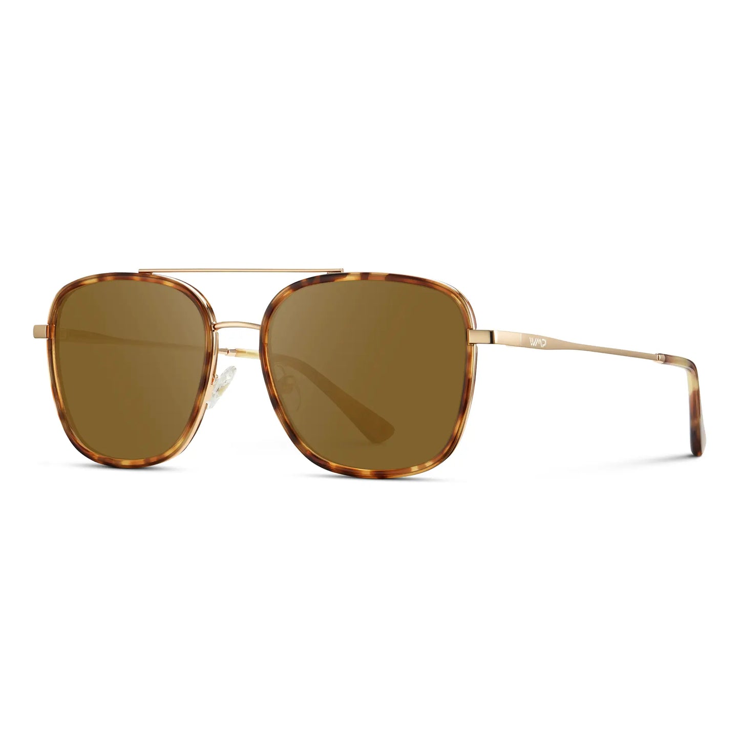 Honeycomb Tortoise / Amber || Women's Oversized Prescription Sunglasses with Honeycomb Tortoise Acetate Frame, Gold Stainless Steel Temples and Amber Prescription Lens