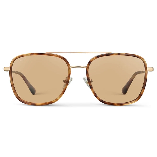Gia | Polarized - Honeycomb Tortoise / Gold Tinted Lens