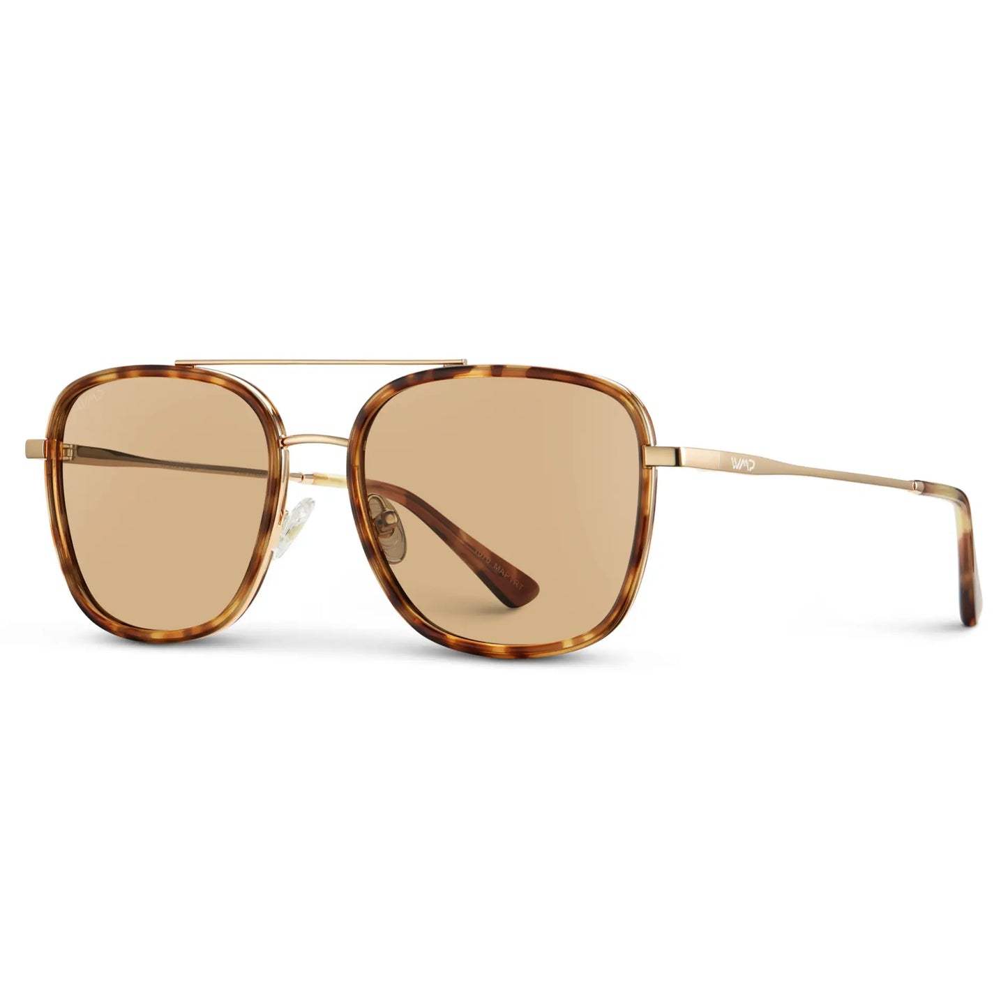 Honeycomb Tortoise / Gold Tinted Lens || Women's Honeycomb Tortoise Aviator Metal Frame Sunglasses with Gold Tinted Polarized Lenses