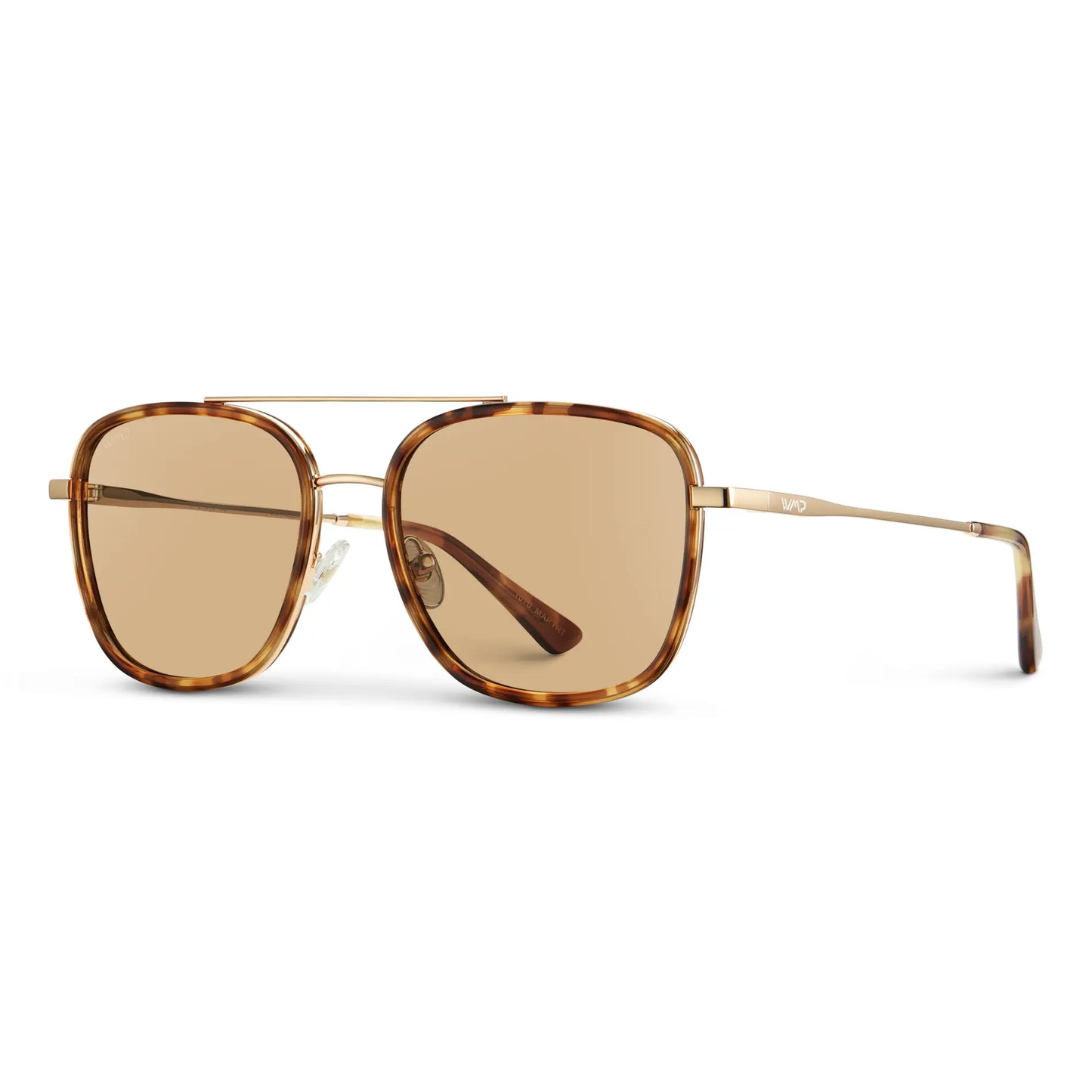 Honeycomb Tortoise / Gold Tinted Lens || Women's Honeycomb Tortoise Aviator Metal Frame Sunglasses with Gold Tinted Polarized Lenses