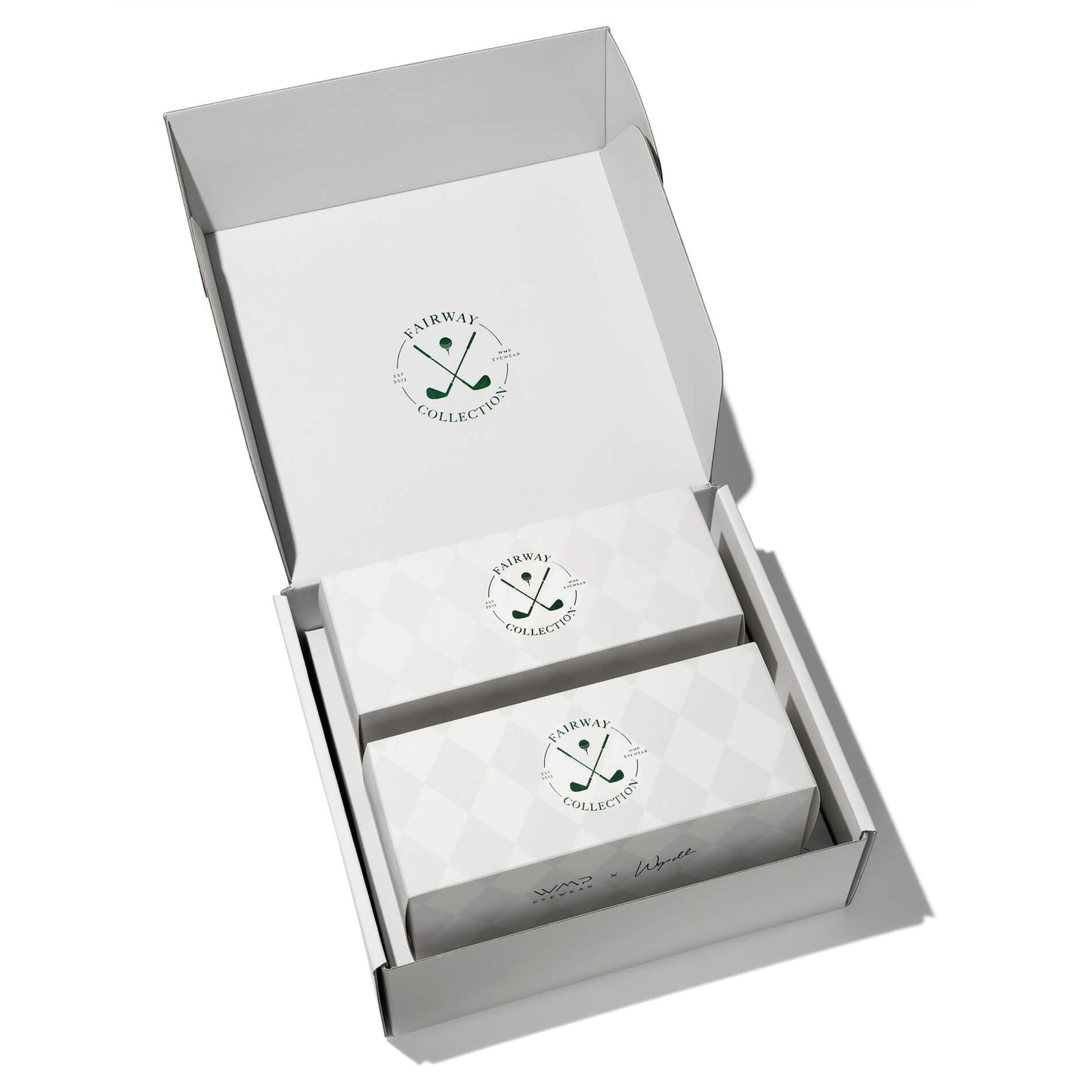 The Drive Kit || Best Selling Men's Golf Styles Wyndham in Crystal Agave Green/Black Lens and Woods in Crystal Ice Grey/Brown Lens combined in a gifting kit