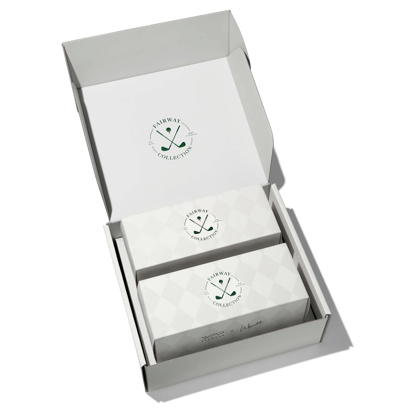 The Greenside Kit || Best Selling Men's Golf Styles Ace in Frosted Moonrock Grey and Wyndham in Denim Blue combined in a gifting kit