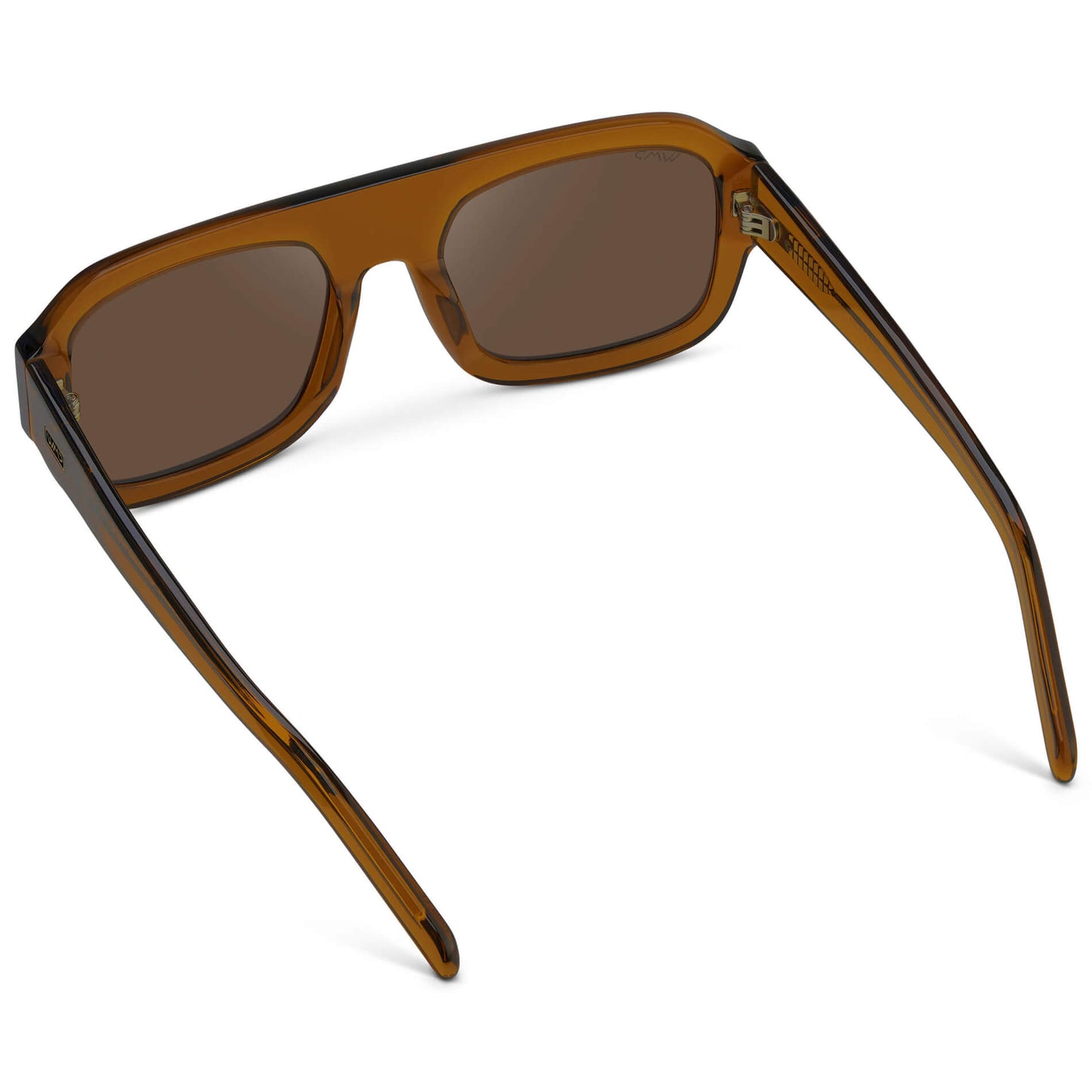 Caramel Brown / Brown Lens || Women's Chunky Rectangular Sunglasses with Caramel Brown Acetate Frame and Brown Polarized Lens