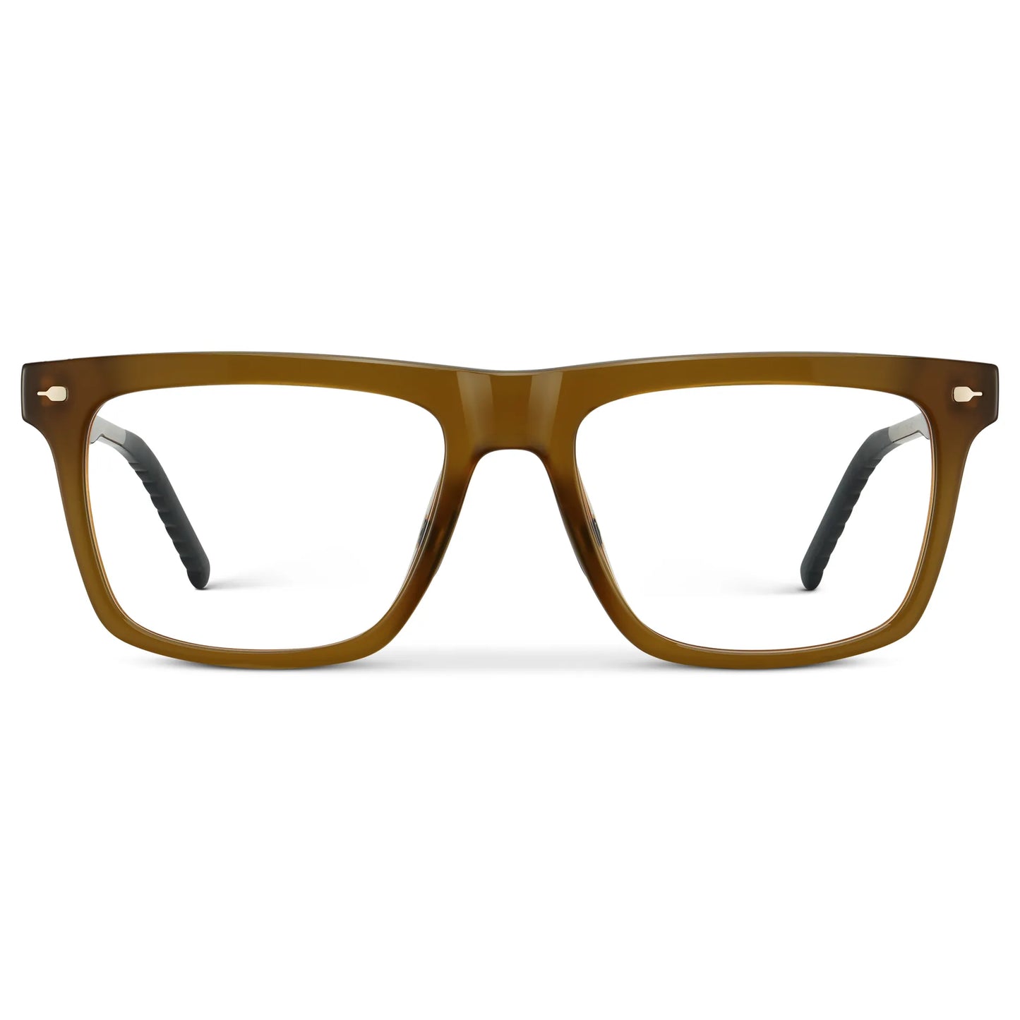 Dune Brown || Men's Classic Rectangular Prescription Eyeglasses with Dune Brown Frame and Clear Lens on a white background