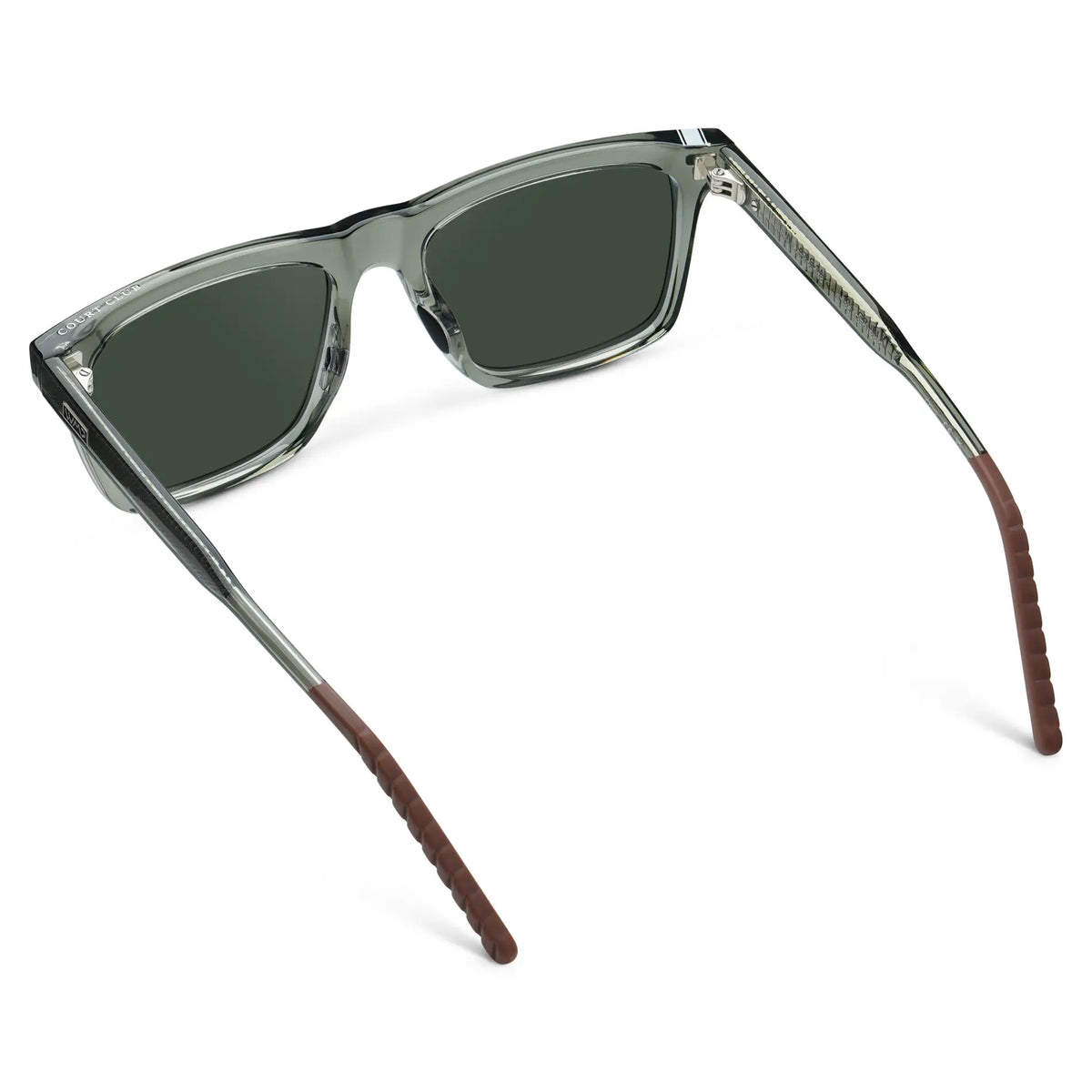 Sage Green / G15 || Back view of Men's Classic Rectangular Prescription Sunglasses with Sage Green Frame and Green Lens on a white background