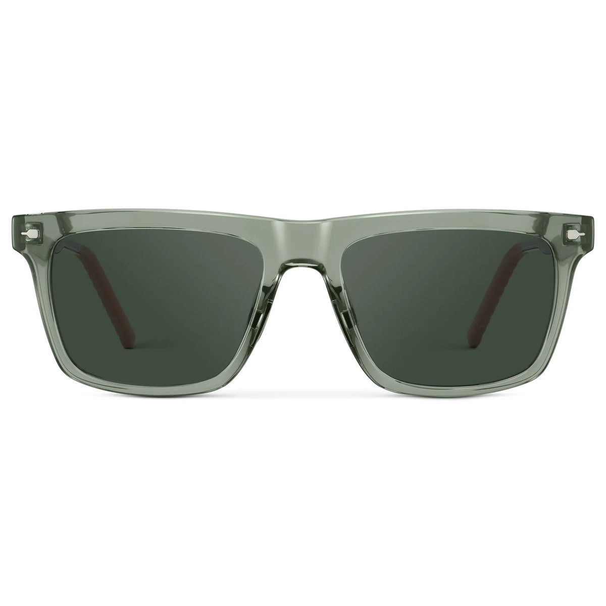 Sage Green / G15 || Men's Classic Rectangular Prescription Sunglasses with Sage Green Frame and Green Lens on a white background
