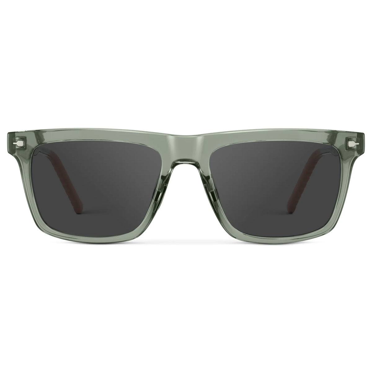 Sage Green / Grey || Men's Classic Rectangular Prescription Sunglasses with Sage Green Frame and Grey Lens on a white background
