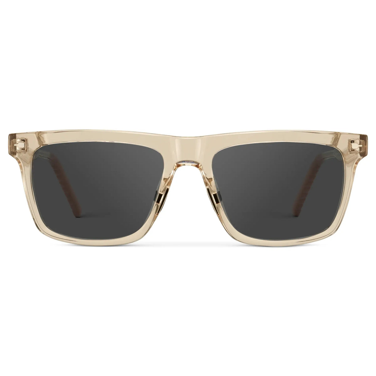 Sand Brown / Grey || Men's Classic Rectangular Sunglasses with Sand Brown Frame and Grey Lens on a white background