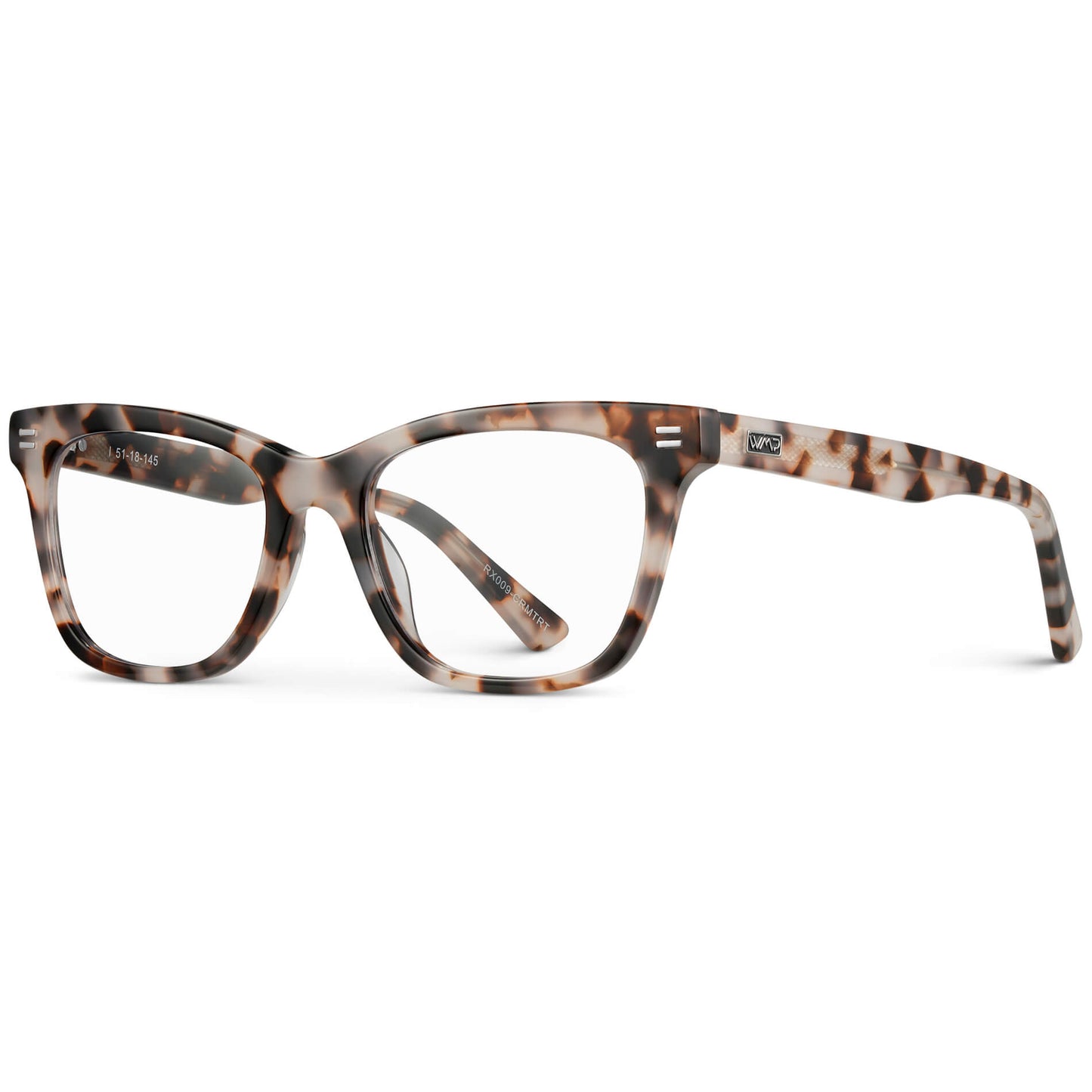 Blush Pink Tortoise || Women's retro cat-eye blush pink tortoise frame with clear prescription lens