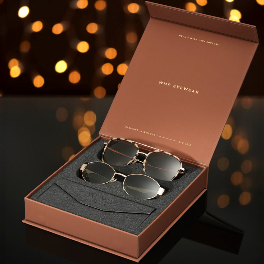 GIA AND VERONA || Sunglasses Gift Kit for Women including Best Selling styles Gia in Beige Tortoise and Verona in Gold with Black lens