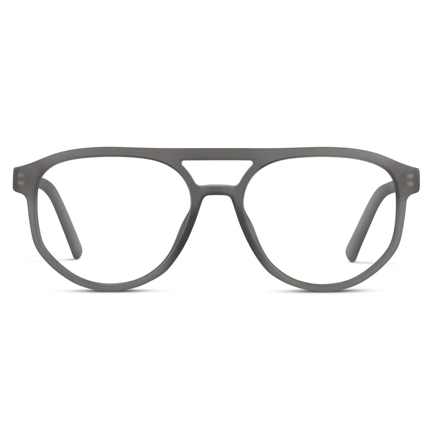 Frosted Graphite || Modern Aviator Grey Acetate Frame with Clear Prescription Lens