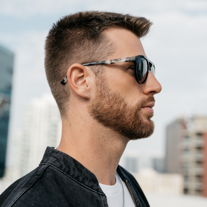 Black Beige Tortoise / Black Lens
