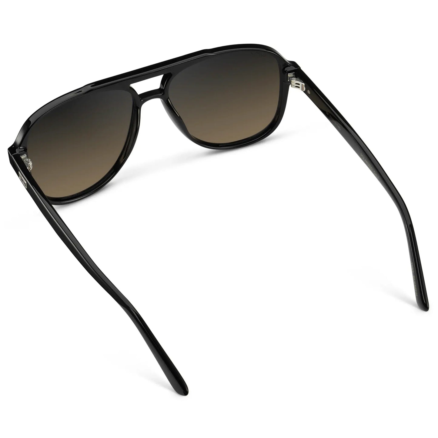 Black / Grey Brown Gradient Lens || Women's Black Aviator Frame Sunglasses with Grey Brown Gradient Polarized Lenses
