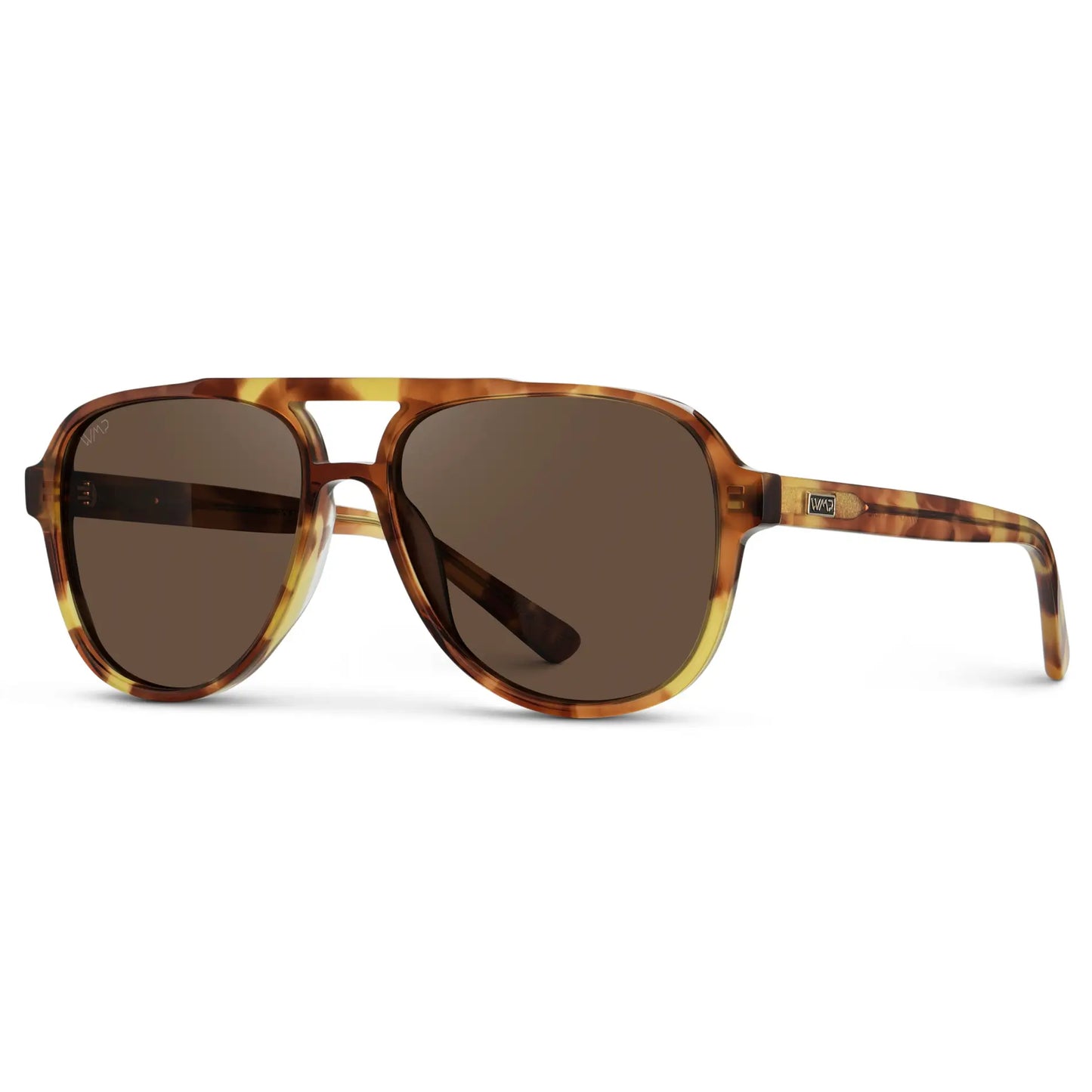 Honeycomb Tortoise / Brown Lens || Women's Honeycomb Tortoise Aviator Frame Sunglasses with Brown Polarized Lenses