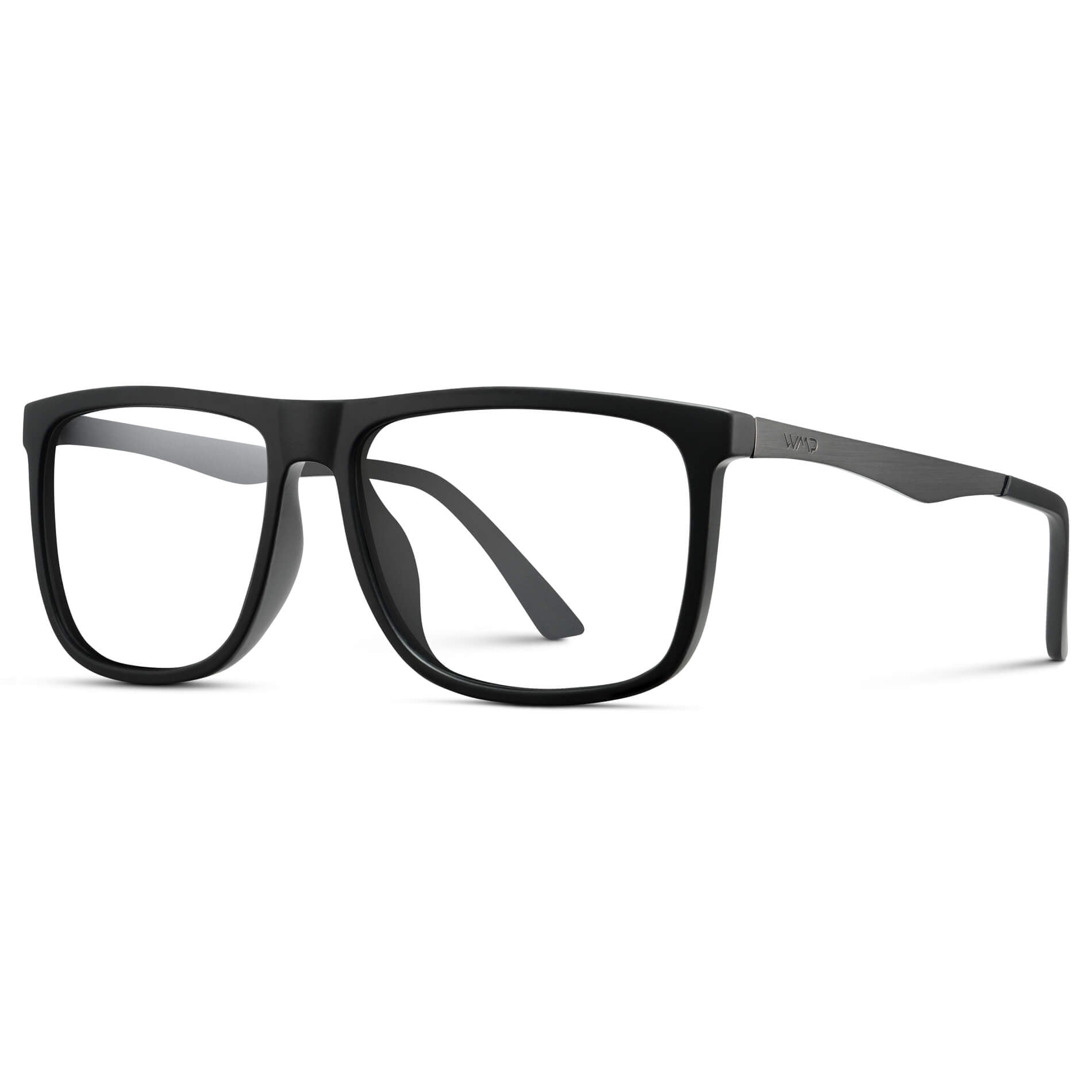 Jade Black || Men's Jade Black Frame Square Eyeglasses with Clear Prescription Lens