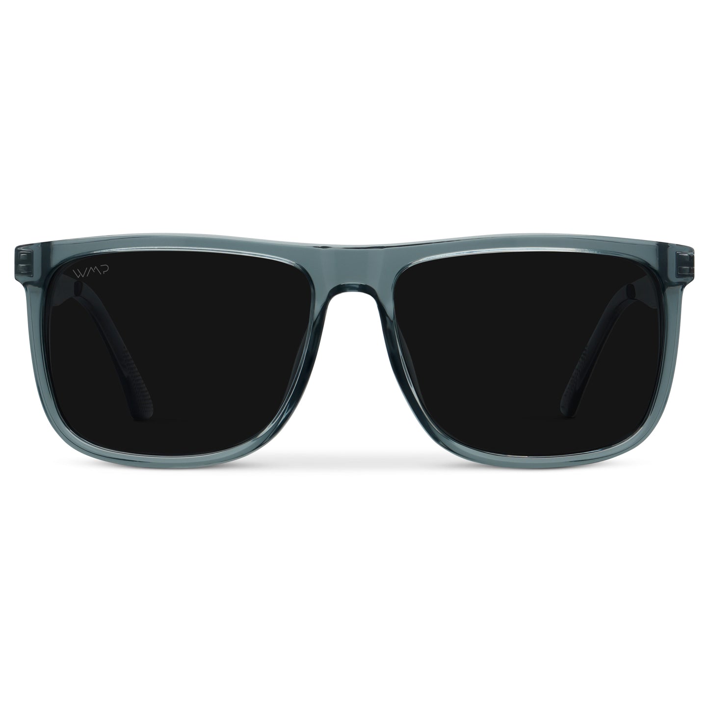 Stone Blue / Triple Black Lens || Stone Blue Square Acetate Frame Sunglasses with Triple Black Polarized Lenses