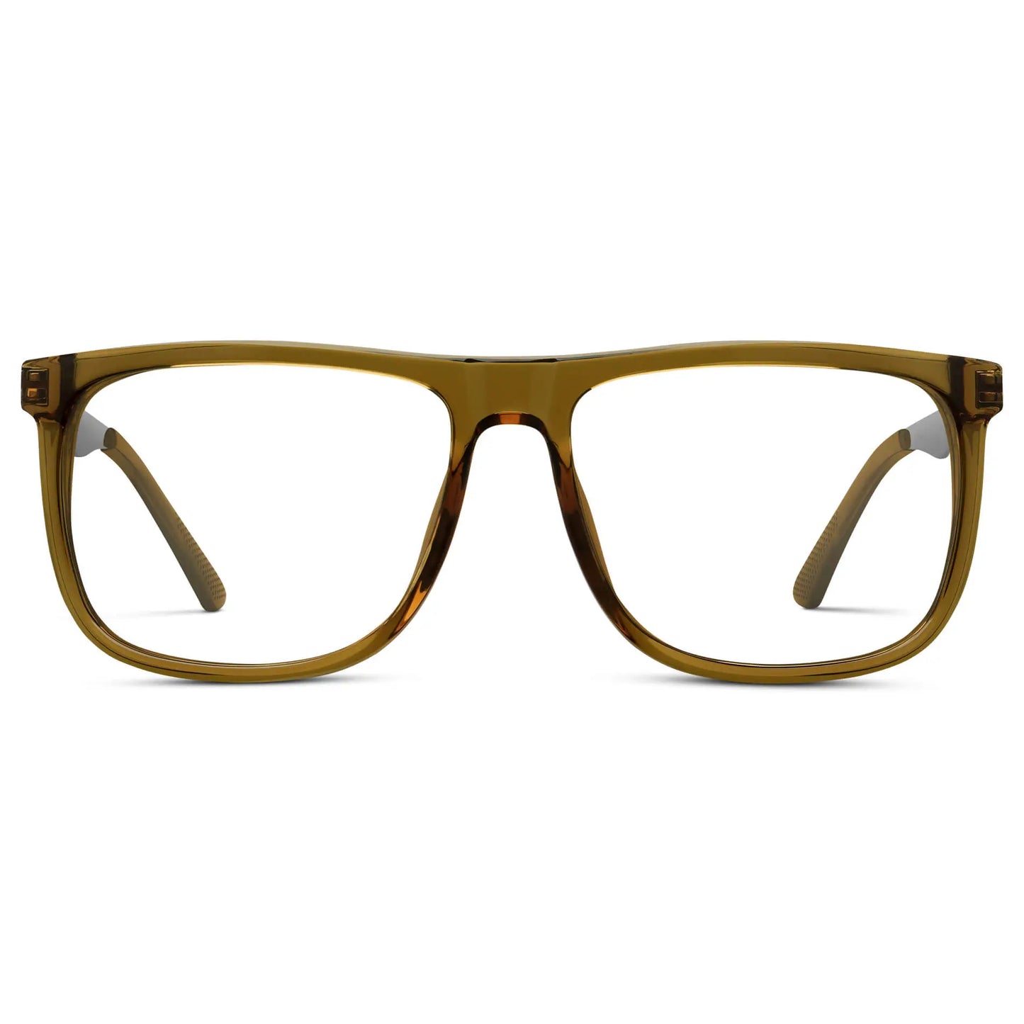 Crystal Verde || Men's Square Eyeglasses with Crystal Verde Frame and Clear Prescription Lens on a white background