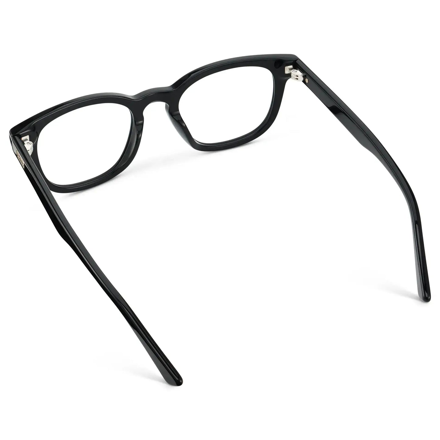 Black || Men's Square Prescription Eyeglasses with Black Acetate Frame and Clear Lens