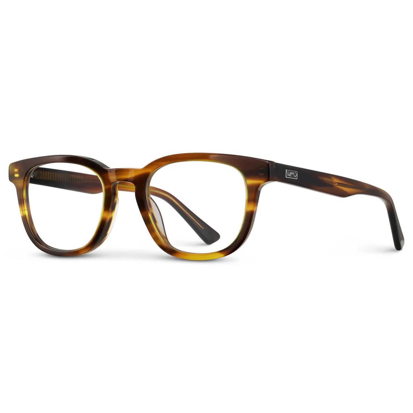 Golden Brown Grain || Men's Square Blue Light blocking glasses with Golden Brown Grain Acetate frame