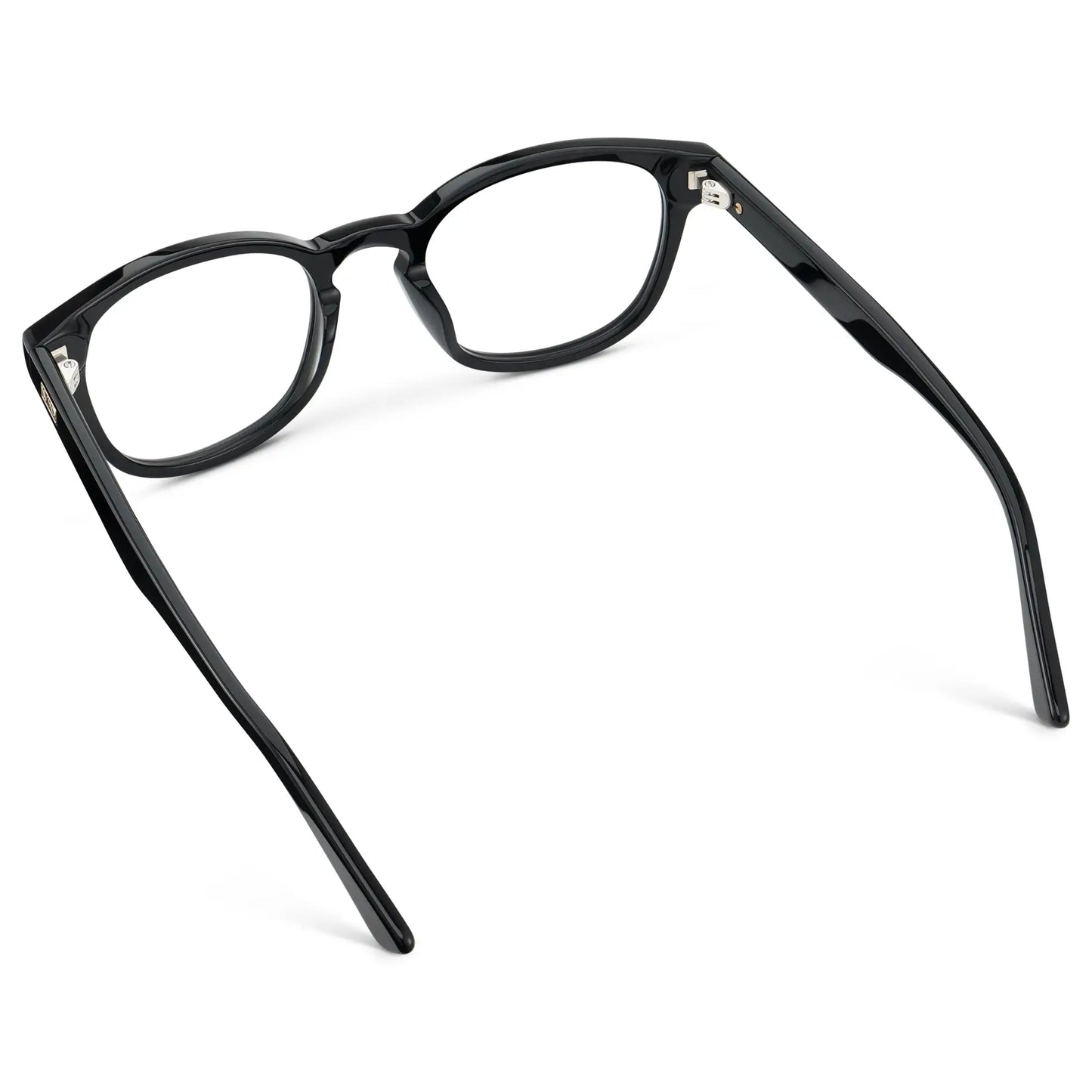 Black || Men's Rounded Rectangular Blue Light Blocking Glasses with Black Acetate frame