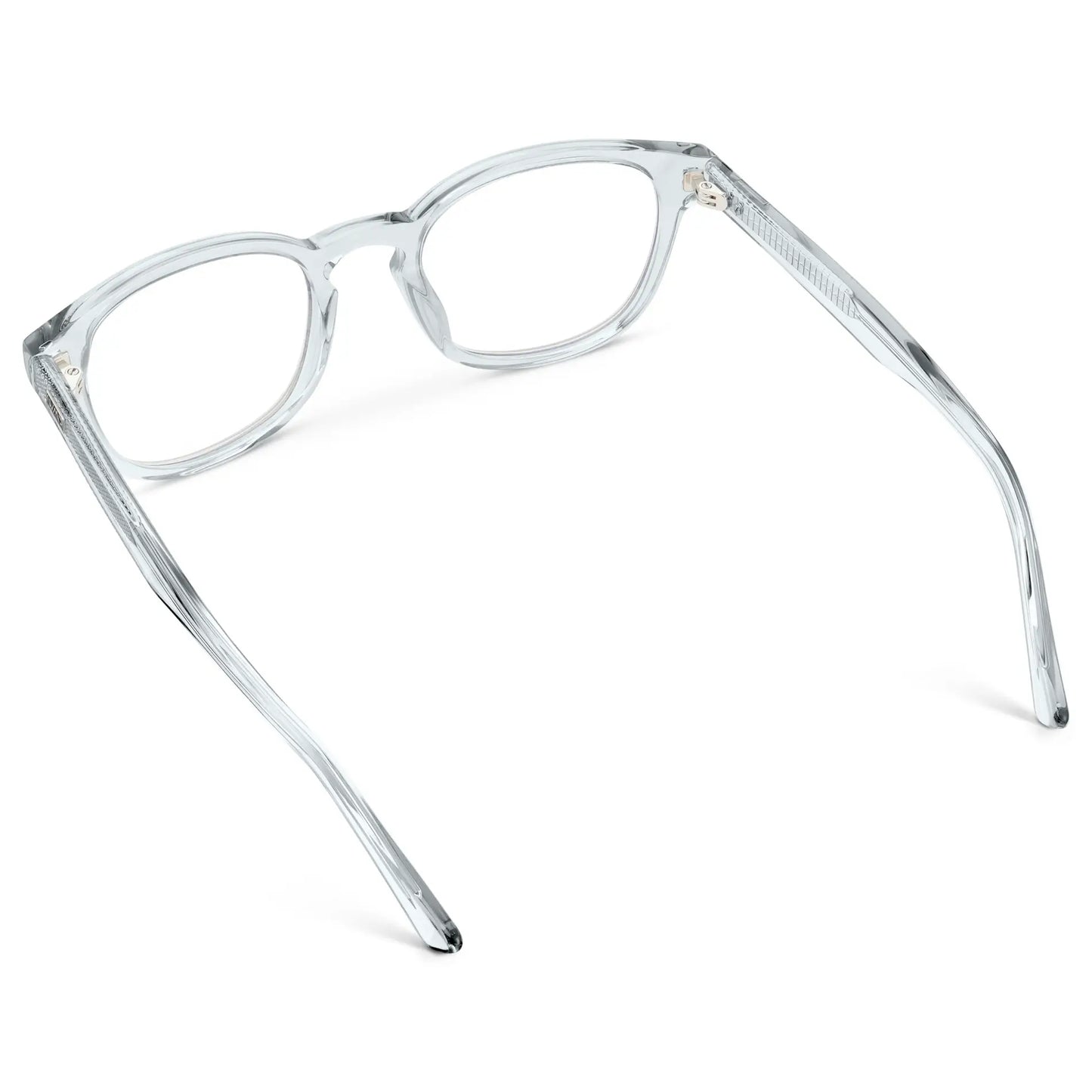 Ice Grey || Men's Rounded Rectangular Blue Light Blocking Glasses with Ice Grey Acetate frame