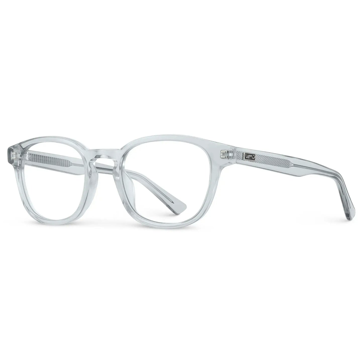 Ice Grey || Men's Rounded Rectangular Prescription Eyeglasses with Ice Grey Acetate Frame and Clear Lens