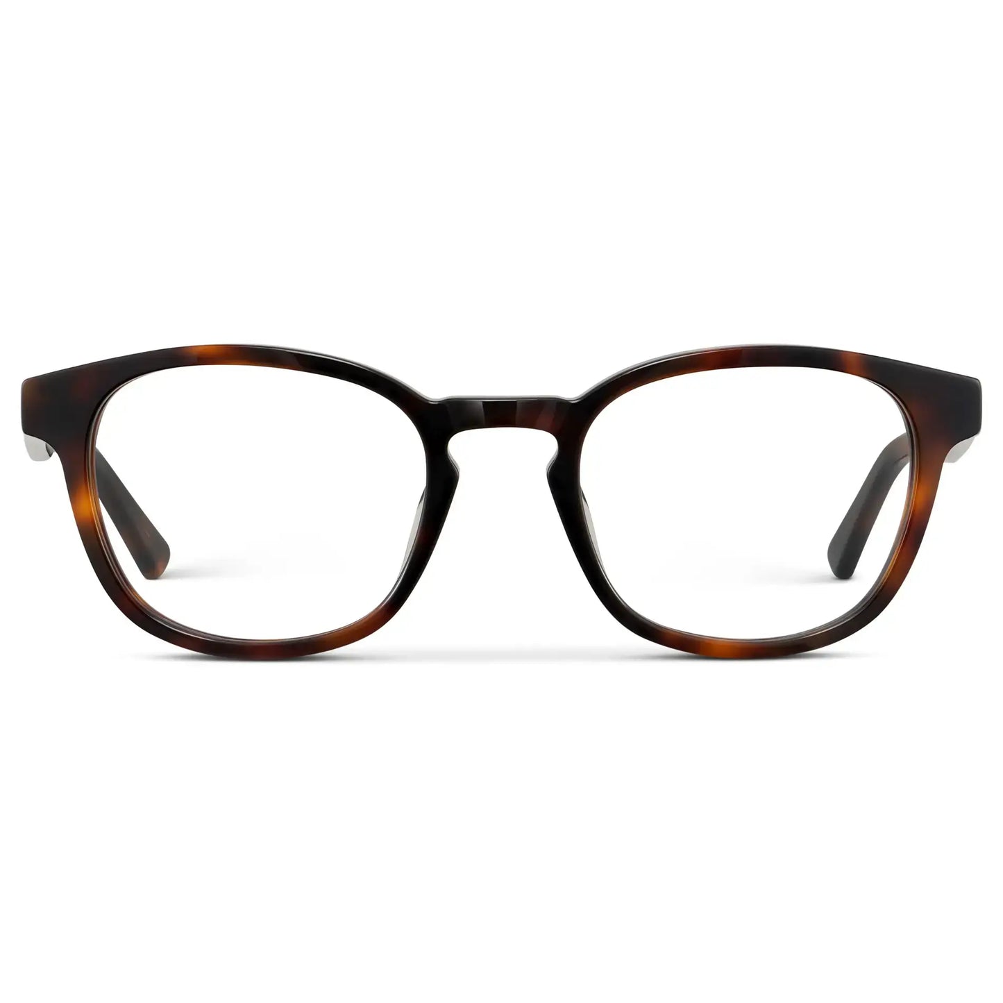 Brown Tortoise || Men's Rounded Rectangular Prescription Eyeglasses with Brown Tortoise Acetate Frame and Clear Lens