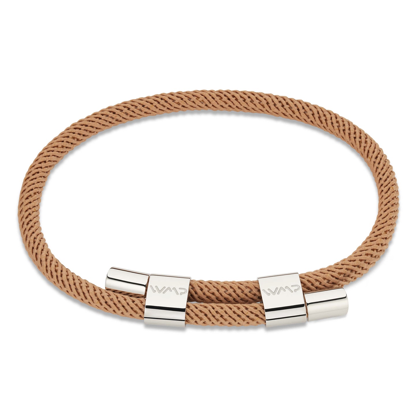Desert Tan / Silver || Minimalist Silver Men's Bracelet with Brown Rope Adjustable Detail