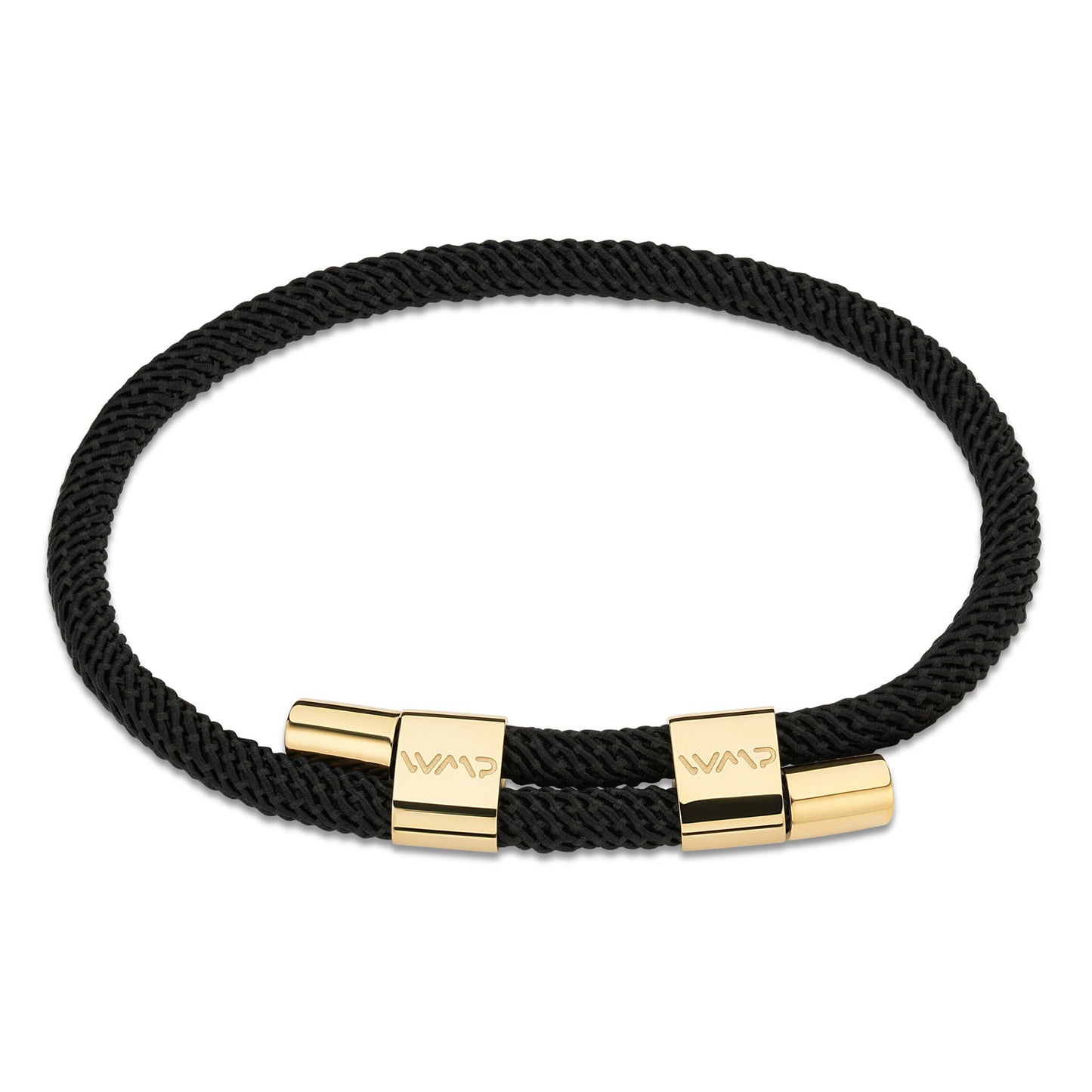 Onyx Black / Gold || Minimalist Gold Men's Bracelet with Black Rope Adjustable Detail