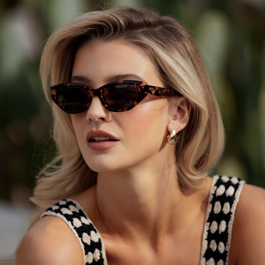 Ember Tortoise / Dark Brown Lens || Women's Cat-Eye Polarized Sunglasses with Tortoise Acetate frame and Dark Brown Lens
