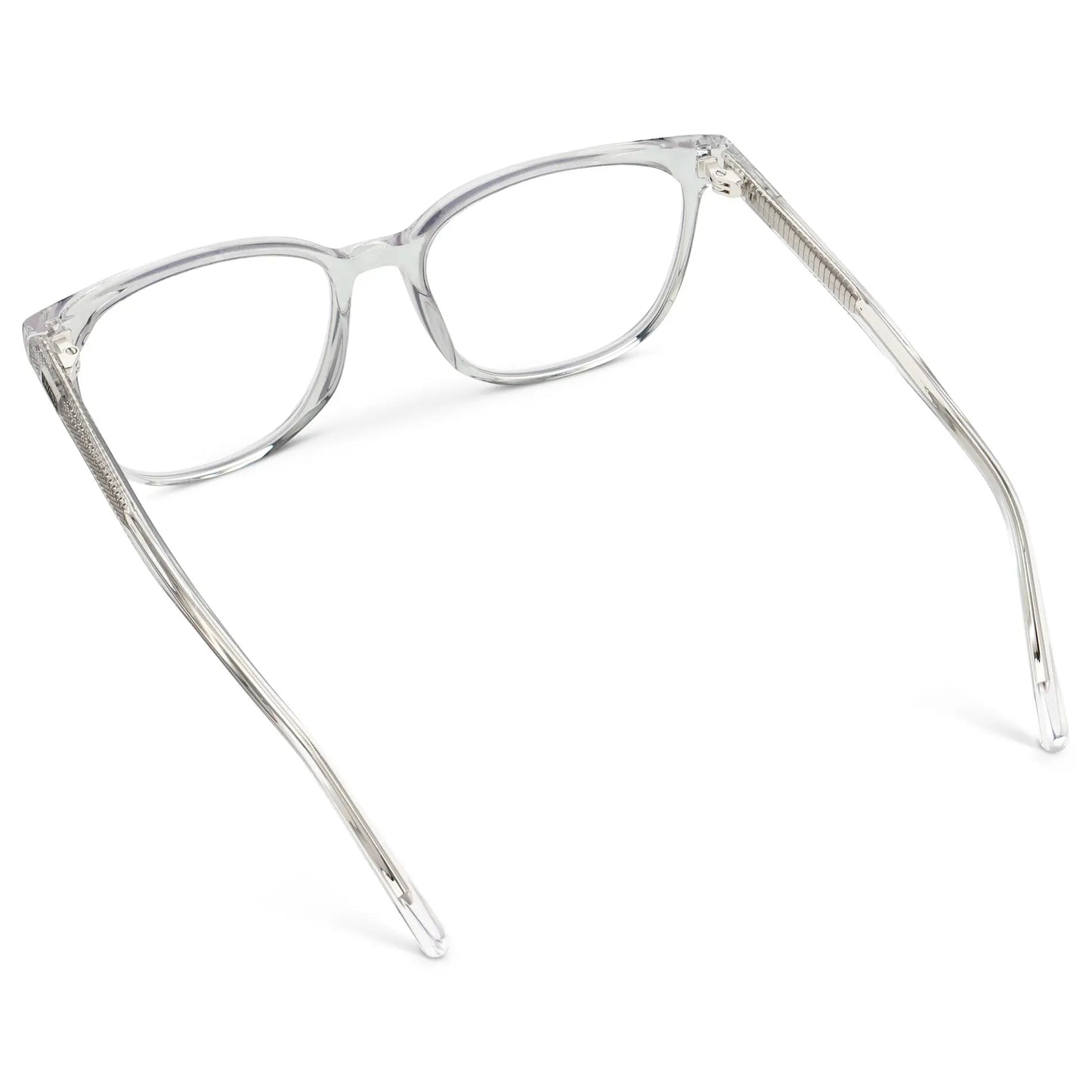 Clear || Women's Rectangular Blue Light Blocking Glasses with a Clear Acetate Frame and Clear Lens