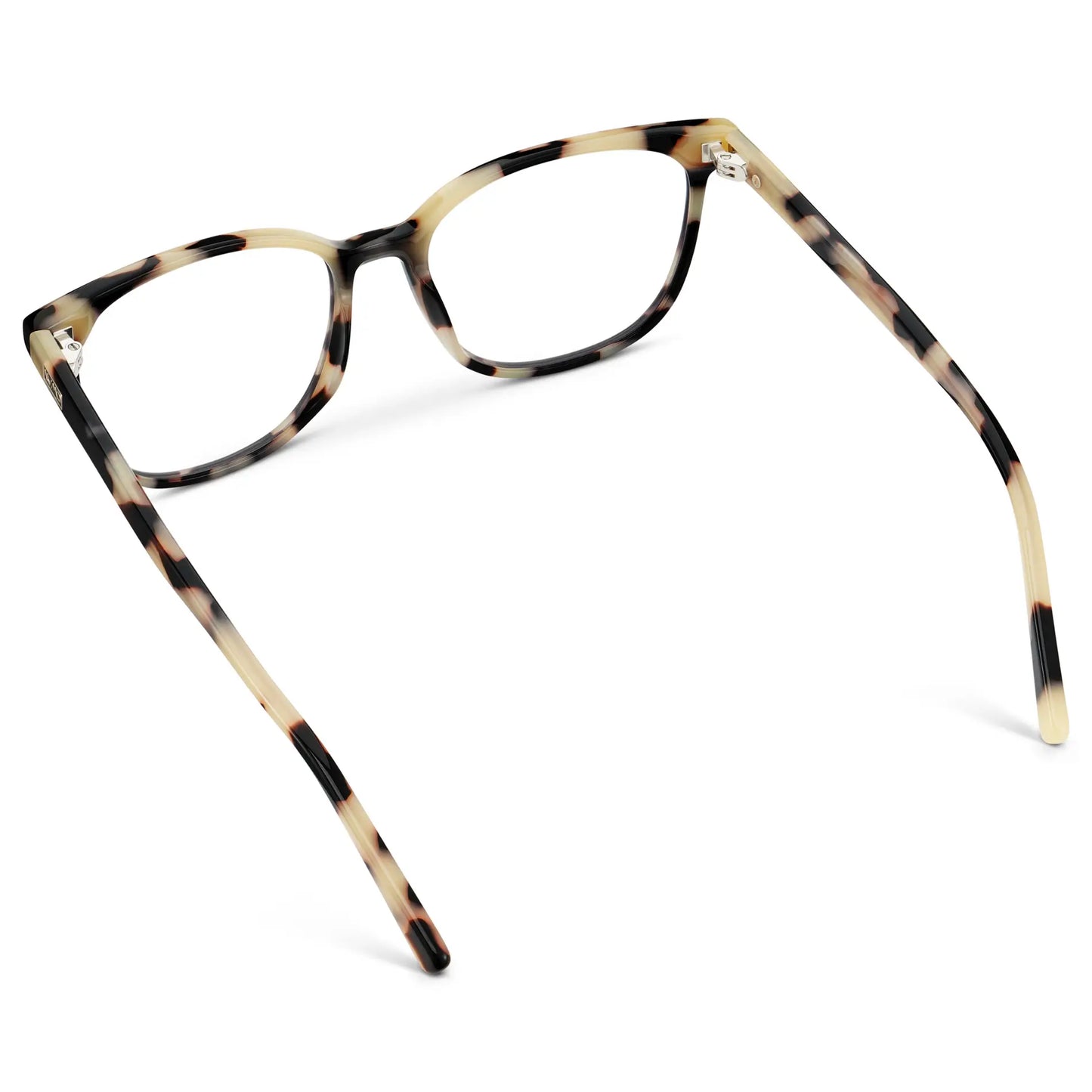 Beige Tortoise || Women's Rectangular Blue Light Blocking Glasses with a Beige Tortoise Acetate Frame and Clear Lens