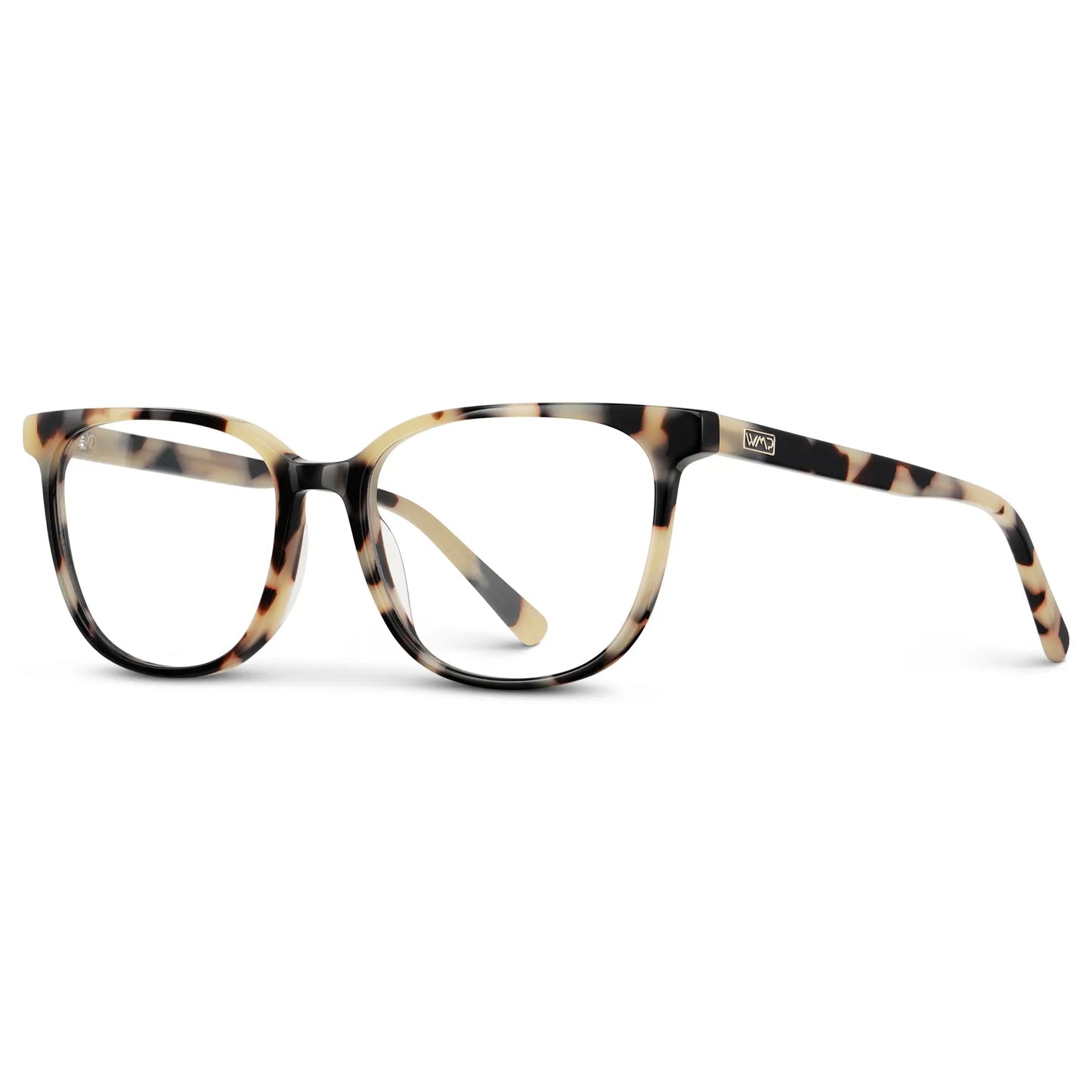 Beige Tortoise || Women's Rectangular Blue Light Blocking Glasses with a Beige Tortoise Acetate Frame and Clear Lens