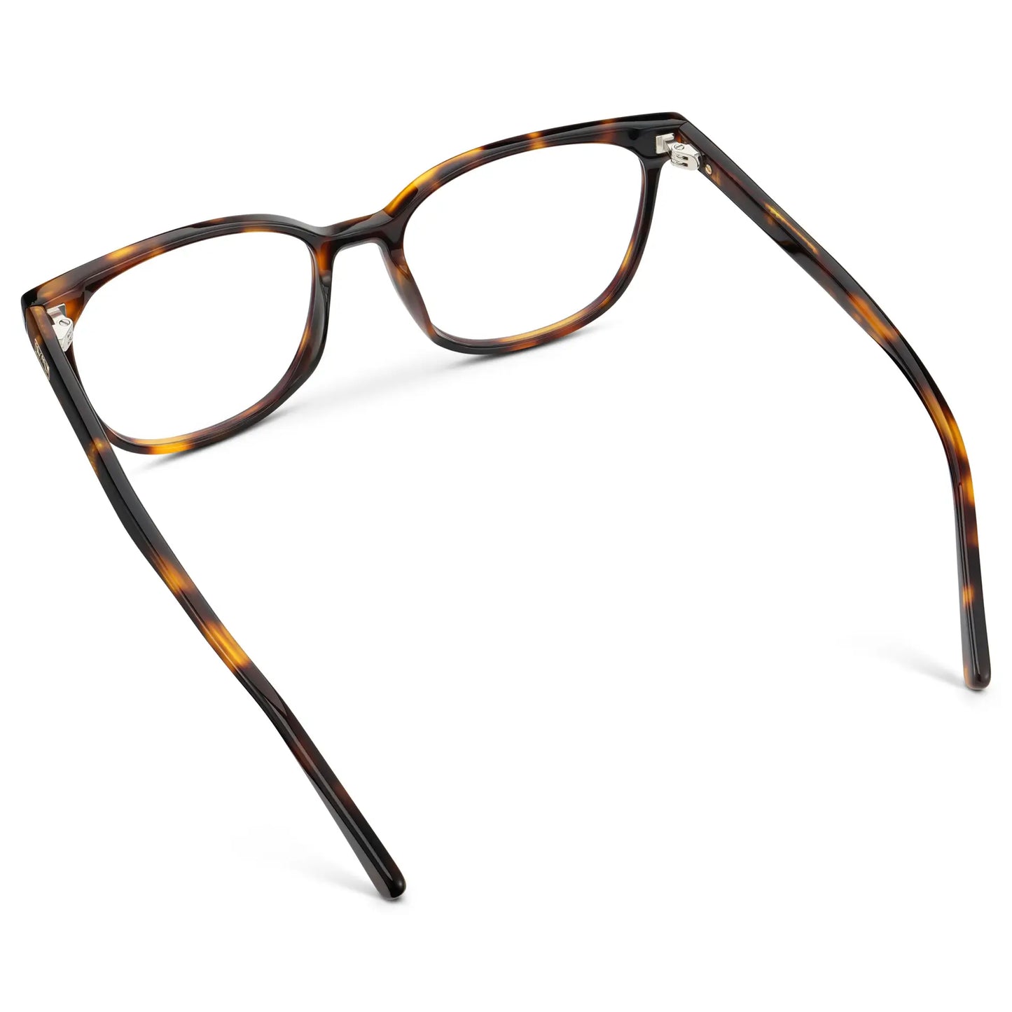 Brown Tortoise || Women's Rectangular Blue Light Blocking Glasses with a Brown Tortoise Acetate Frame and Clear Lens