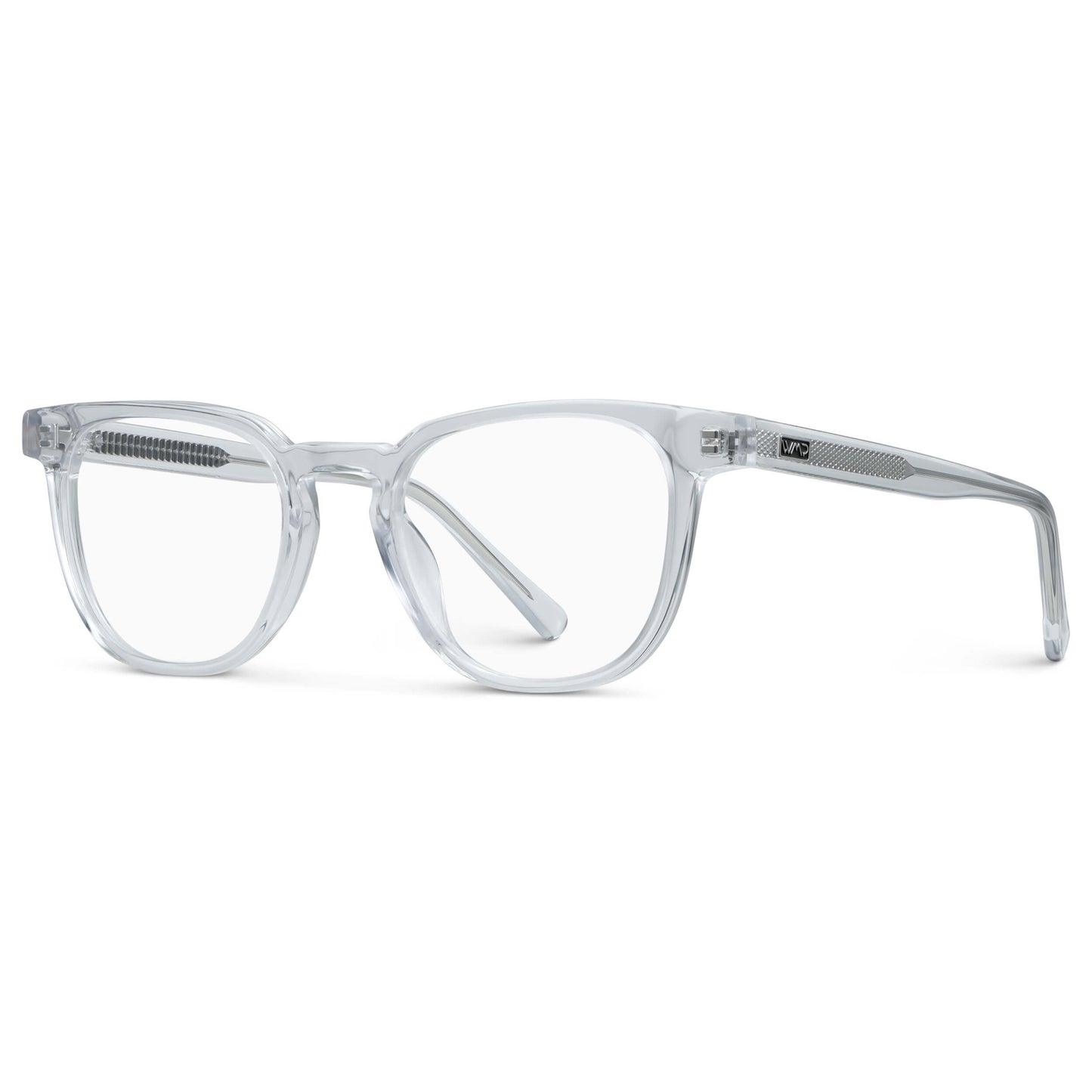 Clear || Men's Square Eyeglasses with Clear Acetate Frame and Clear Prescription Lens