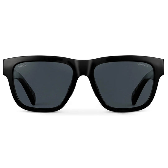 Black / Black Lens || Black Square Frame Sunglasses with Black Polarized Lenses