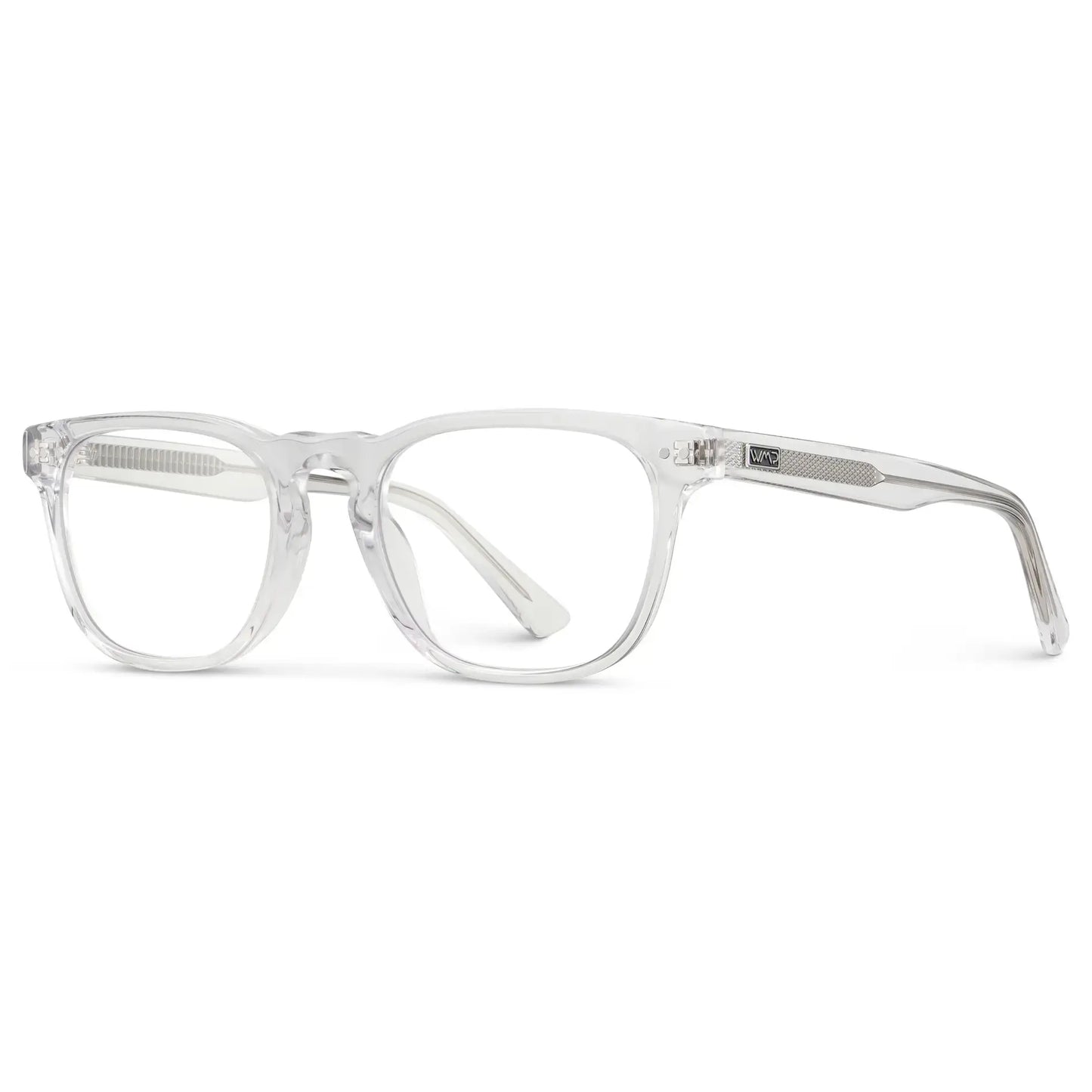 Clear || Men's Rectangular Prescription Glasses with Clear Acetate Frame and Clear Lens