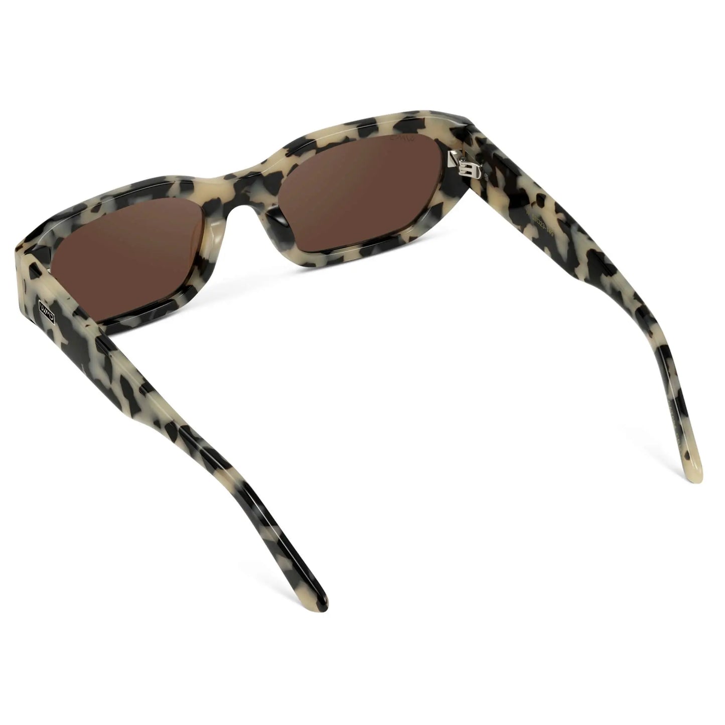 Beige Tortoise / Amber Lens || Women's Rectangular Cateye Sunglasses with Beige Tortoise Acetate Frame and Amber Polarized Lens